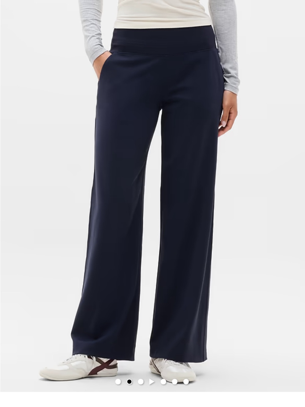 Athleta Venice Wide-Leg Navy Pull-On Pants